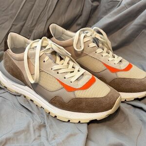 M. Gemi Men's Sneakers - The Storia Uomo  in Brown, Cream, and Orange